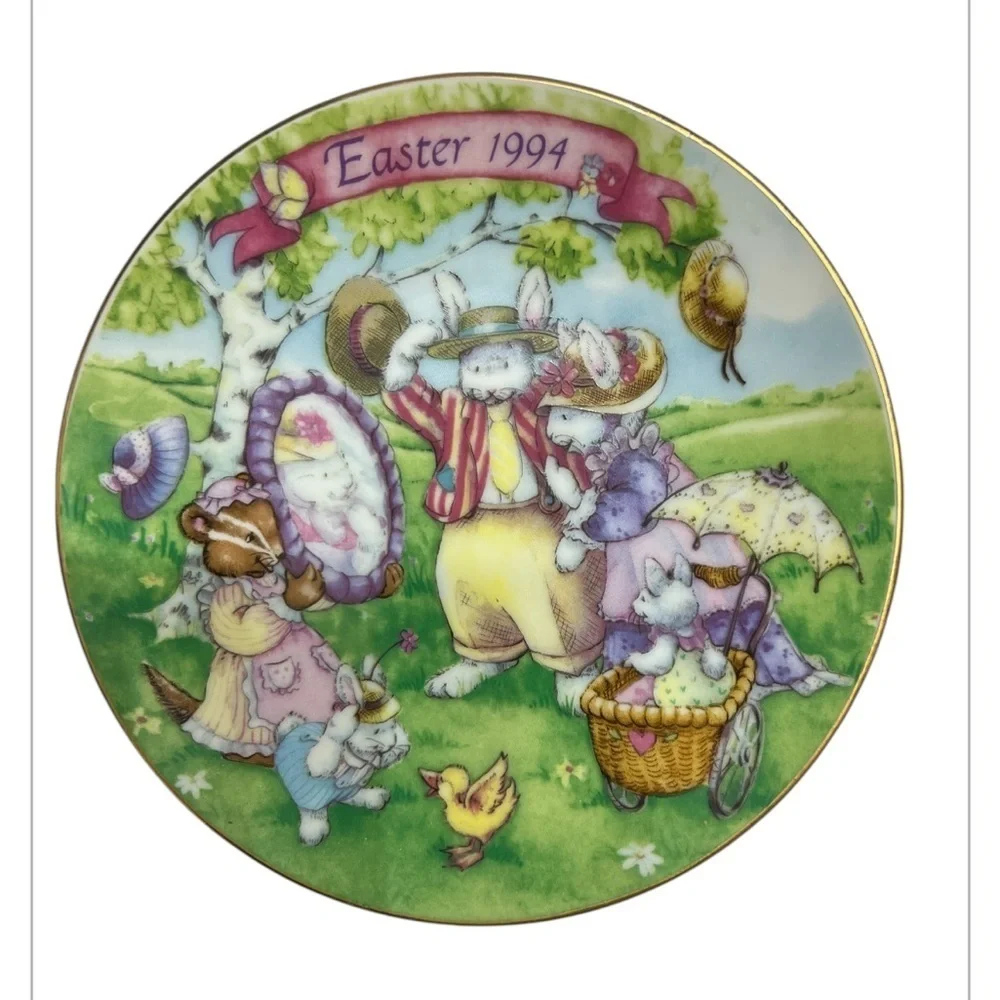 Avon Vintage Set of 2: Easter Parade 1993 Plate & All Dressed Up Easter Plate